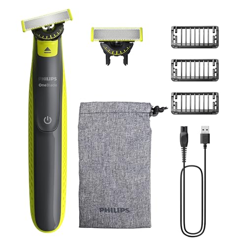 (-27%) PHILIPS OneBlade 360 Face - elektrischer Rasierer & Trimmer, 2x 360 Klingen, 3x Trimmaufsätze (1/3/5mm), Nass- & Trockenrasur, Akku-USB, fürs Gesicht (QP2724/31)