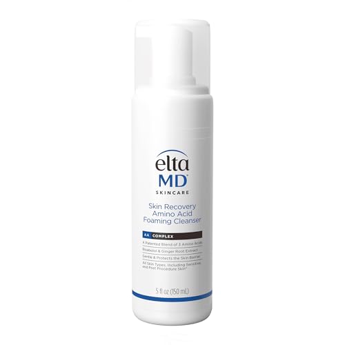 EltaMD Skin Recovery Amino Acid Foaming Cleanser, Gentle Face Cleanser for Sensitive Skin, Proven to Gently Remove Makeup and Sunscreen,Fragrance Free and Noncomedogenic, Foaming Face Wash, 5 oz