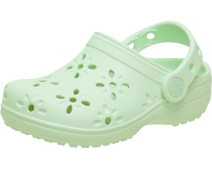(-44%) Crocs Unisex Kinder Classic Floral Cut Out Clog T Clog, Jade Tint, 20/21 EU
