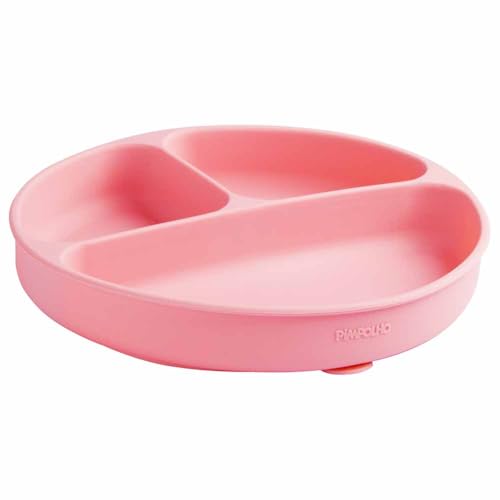 Pimpolho Prato de Silicone com Divisoria e Ventosa Rosa