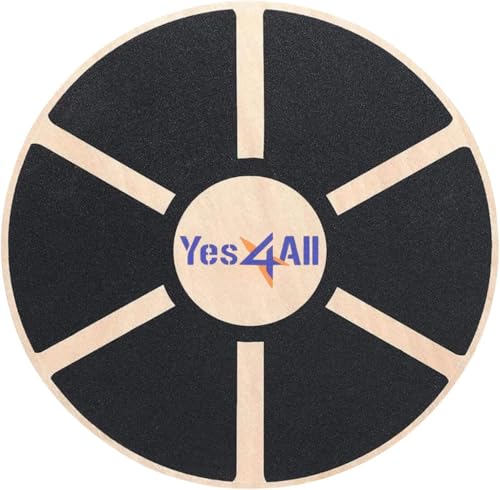 Yes4All 300lbs Wooden Wobble Board, 360-Degree Balance Board for Adults, Stylish Balance Trainer with Anti-Skid Texture