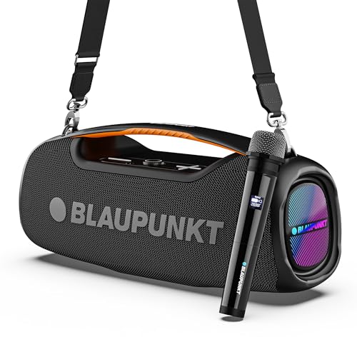 Blaupunkt Atomik Knightz 100W King of Party Speaker Boombox I Thumping Bass |Huge 15,600mAh Battery I 2-Night Playtime |Outdoor Rugged IPX6 Splash, Du