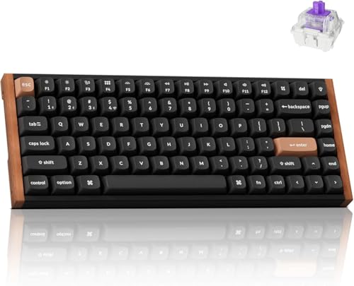 Keychron K2 HE Rapid Trigger Wireless Custom Mechanical Keyboard with Hall Effect Gateron Double-Rail Magnetic Switch, QMK 2.4 GHz Bluetooth 5.2 RGB Compatible with Mac Windows Linux (Aluminum + Wood)
