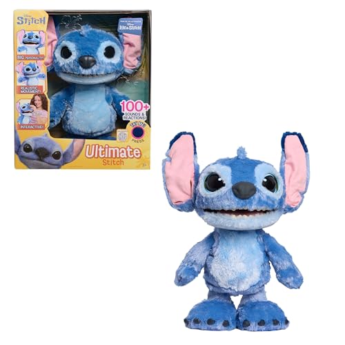 Just Play Disney Stitch Ultimate Interactive 17" Plush Toy, 100+ Sounds & Reactions, Inspired by Disney’s Live-Action Lilo & Stitch Film, New Movie Toy for Fans, Girls, Boys, Kids 3 and Up