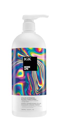 IGK More Life Color Extending Gloss Conditioner for Colored Hair, 33.8 Oz