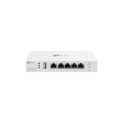 TP-Link Festa FR205 Routeur VPN Gigabit, 5 Ports Gigabit, Gestion Cloud Gratuite, Facile à Utiliser, Accès au Cloud, VPN Haute Sécurité, Port WAN USB, Boîtier Métallique, IPSec, PPTP, L2TP et OpenVPN