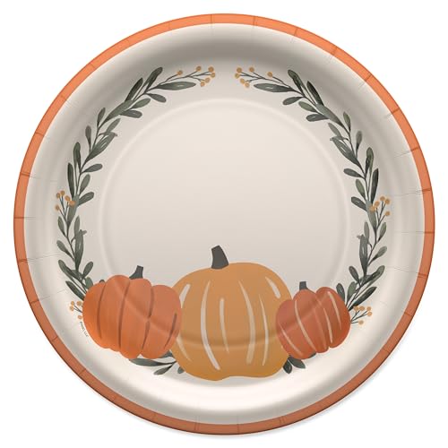 American Greetings 36-Count 10 in. Paper Dinner Plates, Fall Leaves, Thanksgiving Party Supplies