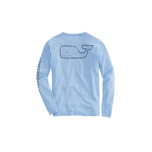vineyard vines Boys Long-Sleeve Vintage Whale Pocket Tee, Jake Blue