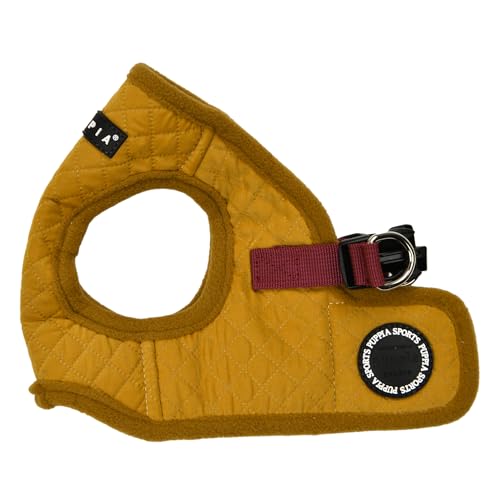 Puppia Irvin Vest Dog Harness Step-in Warm Winter Diamond Pattern for Small and Medium Dog, Mustard, X-Large