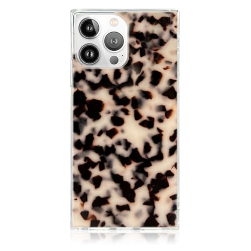 FLAUNT Official Square Protective Case - Compatible with iPhone 15 Pro Max - Wireless Charging - Stylish Drop Tested Shockproof Phone Case - (Blonde Tortoise Shell)