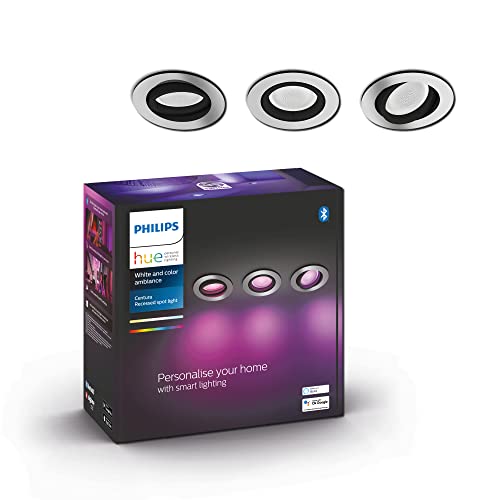 (-19%) Philips Hue Centura Einbauspots, Rund, 3er Pack, Alu