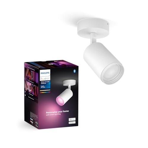 (-18%) Philips Hue White & Color Ambiance Fugato 1er Spot, weiß 1x350lm, dimmbar, 16 Mio. Farben, steuerbar via App, kompatibel mit Amazon Alexa (Echo, Echo Dot), neue Generation