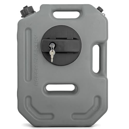 Rough Country 10L/2.6 Gallon Flat Fluid Container with Lockable Mount - Storage & Transport Non-Potable Liquids. Gray