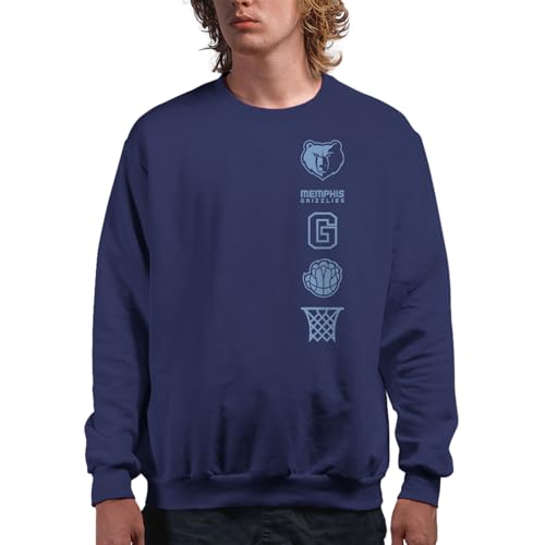 Memphis Grizzlies LC Stacked Logo - NBA Adult Crew Fleece For Men & Women