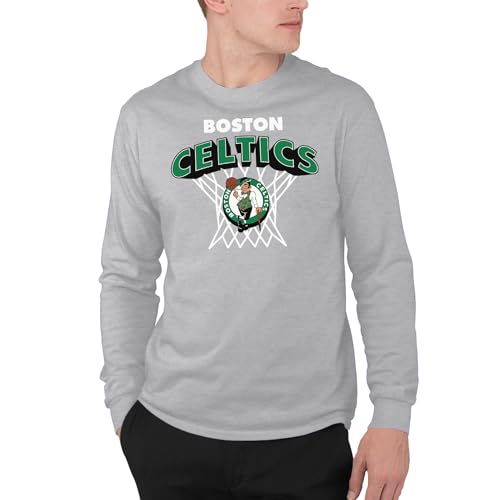 Junk Food Camiseta masculina padrão x NBA - Nothing But Net - oficialmente licenciada adulto manga longa feminina