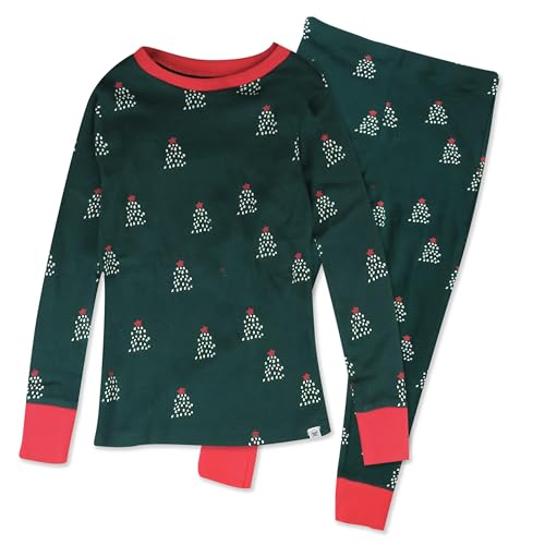 Multipack 2-Piece Pajamas Sleepwear Pjs 100% Organic Cotton for Infant Baby and Toddler Boys, Unisex, A Pine Holiday, 3 Years