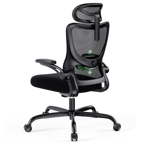 Marsail Ergonomic Office Chair with Headrest Mesh Office Computer Desk Chair with Adjustable Lumbar Support Rolling Work