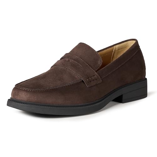 Amazon Essentials Men's Dress Loafers, Brown Faux Suede, 8