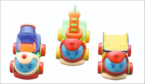 Negi Playful Friction Toy Utility Vehicles for Boys and Girls Unbreakable Vehicles Set of 4 Includes Water Tank | Dumper Truck | Cement Mixer | Crane 