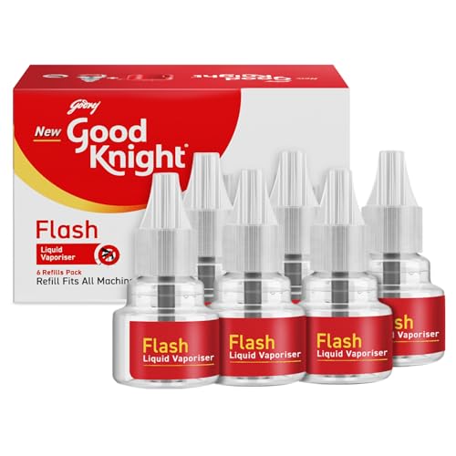 Good knight Flash Liquid Vaporiser – Pack of 6 (45ml each) | 2x Faster Than Before | Mosquito Repellent Refill | India's Most Powerful Liquid 