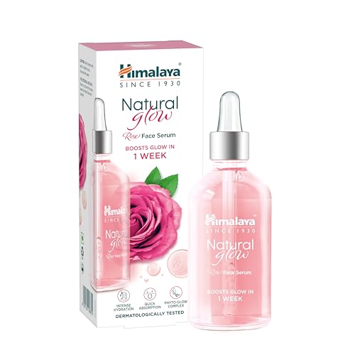 Himalaya Natural Glow Rose Face Serum | with 5% Rose Extract 5% Niacinamide & Hyaluronic Acid | Boosts Skin Glow in 1 Week | Plumper Softer Skin | Der