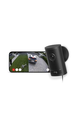 Ring Außenkamera Pro mit Netzstecker (Outdoor Camera Pro, neueste Generation), für dein Zuhause oder Unternehmen, Sicherheitskamera, Retinal 4K, 10x-Z