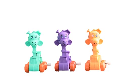 Negi Wind-Up Toy Set of 3 Animal Models, BIS Approved Safe Toys for Kids, Fun Moving Figures with Forward Motion & Head Action, Durable Plastic Wind-U