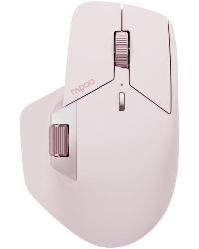 (-22%) Rapoo MT760M Wireless Mouse Silent - USB Wireless 2.4G und Bluetooth Maus kabellos, bis 4000 DPI, leiser klick, Multi Device, Daumenscrollrad, Akku, für PC, Mac, pink