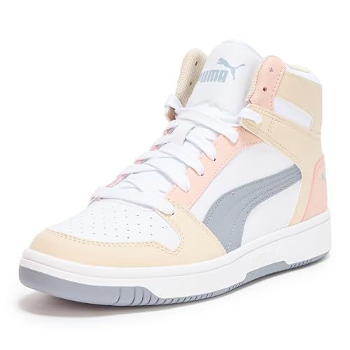 PUMA Women's Rebound Layup Sneaker, White-Gray Fog-Alpine Snow, 8.5