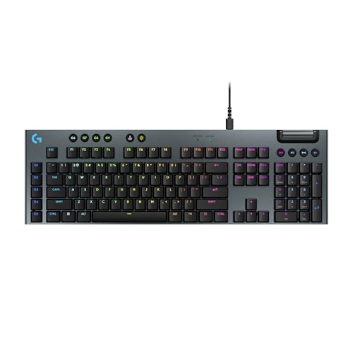 Logitech G915 X Low-Profile Wired Mechanical Gaming Keyboard, Double-Shot PBT Keycaps, Fully Programmable Keys, RGB Lighting, Aluminum Finish, GL Brow