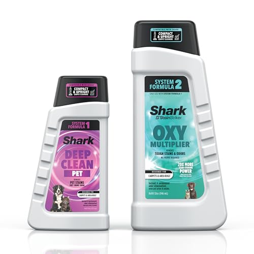 Shark StainStriker Pet Bundle for All StainStriker Portable Carpet Cleaners, Includes 32oz OXY Multiplier formula and 16oz Deep Clean Pet formula, PXCPBUNDLE