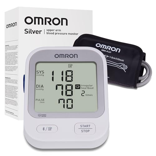 OMRON Silver Blood Pressure Monitor for Home Use & Upper Arm Blood Pressure Cuff - #1 Doctor & Pharmacist Recommended Brand - Clinically Validated - Connect App