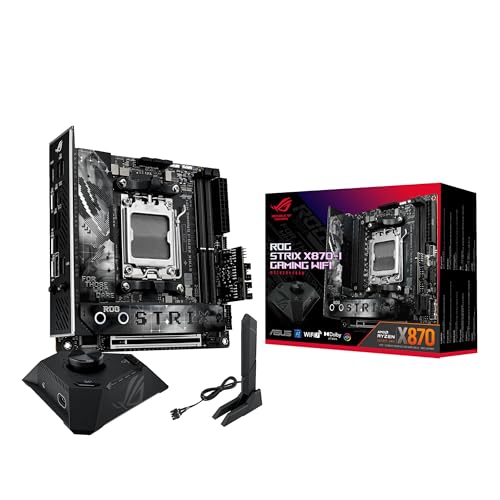 ASUS ROG STRIX X870-I GAMING WIFI AMD AM5 X870 Mini ITX motherboard 10+2+1 power stages, Dynamic OC Switcher, Core Flex