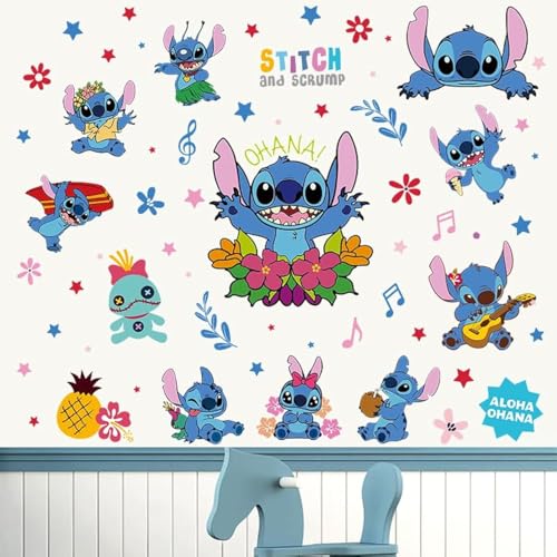 Wall Stickers for Kids, Cartoon Character Stickers for Children Room, DIY Removable Stickers for Baby Kids Nursery Girls Bedroom Living Room Playroom Wall Decoration by HeyAlpha (Aloha)