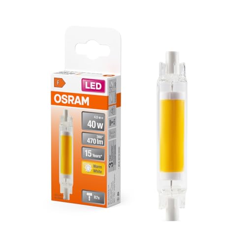(-31%) Osram LED Slim Line schlanke multicolor LED-Lampe mit R7s-Retrofit-Sockel, 4.5 W / 470 lm, klar, warmweißes Licht mit 2700 K, nicht-dimmbar, IP20, bleifreies Glas, 16 mm Durchmesser.