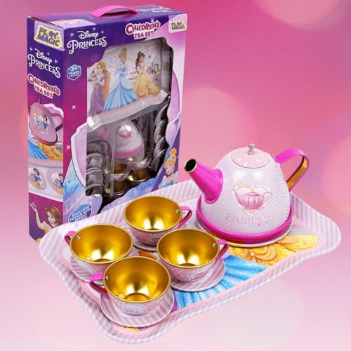 PlayMagic Children's Tea Set Princess | Tea Party Set Toy Pretend Play Gifts Age 3-6, Kids Girls |Toys Kitchen Tea Set Princess 14 Pieces|Kitchen Pret