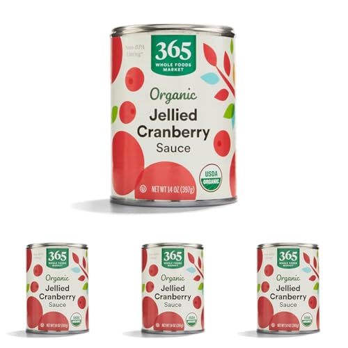 365 by Whole Foods Market, Sauce Cranberry Jellied Organic, 14 Ounce (Pack of 4)