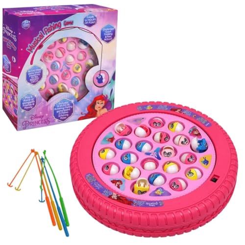 PlayMagic Play Set Princess Magnetic Toys | Rotating Board with Music,Includes 45 Fish and 4 Poles,Party Toys | Interactive & Educational Toy for Kids