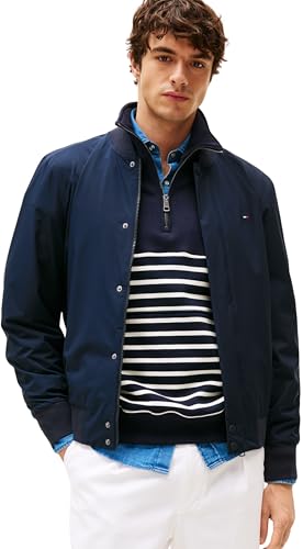 🔥 STARKER PREIS (-62%) Tommy Hilfiger Herren Bomberjacke Tech Lightweight Relaxed Fit, Blau (Desert Sky), L