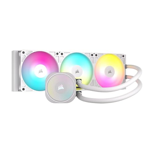 CORSAIR Nautilus 360 RS ARGB Liquid CPU Cooler – 360mm AIO – Low-Noise – Direct Motherboard Connection – Daisy-Chain – Intel LGA 1851/1700, AMD AM5/AM4 – 3X RS120 ARGB Fans Included – White