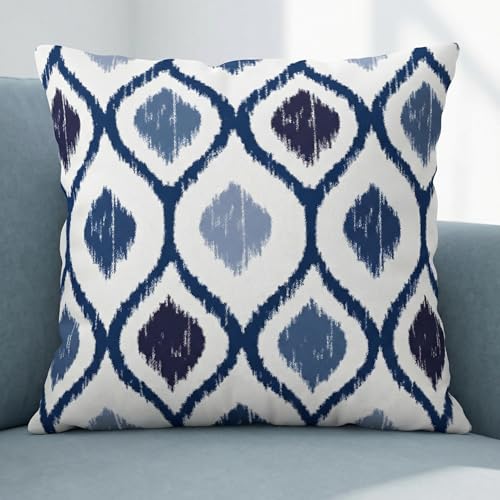Americanflat 16x16 Throw Pillow with Sewn-in Insert - All-in-One Decorative Pillows - No Cover Needed - Soft and Durable Cushion for Bed or Sofa - Polyester - Blue