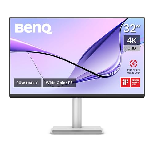 BenQ MA320U, 32Inch (68.58 cm), 4K IPS 3840x2160, 60Hz, Monitor for Mac®,97% P3 Color Gamut,99% sRGB, HDMI, Dual USB-C(90W PD),HAS Stand,Display Pilot