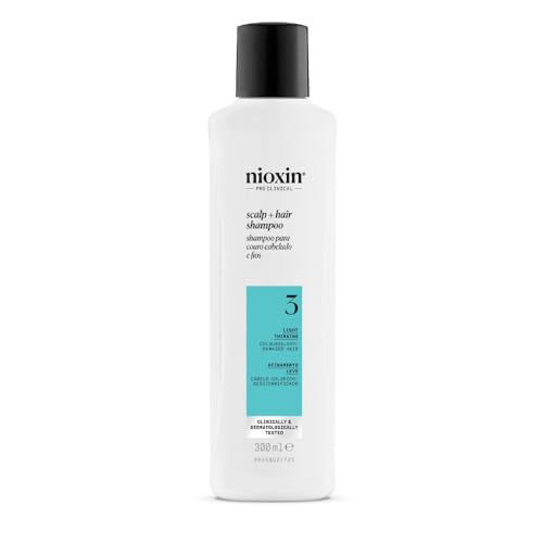 Nioxin System 3 Scalp + Hair Shampoo - Hair Thickening Shampoo For Coloured, Dry and Damaged Hair with Light Thinning - with Biotin and Niacinamide, 300ml