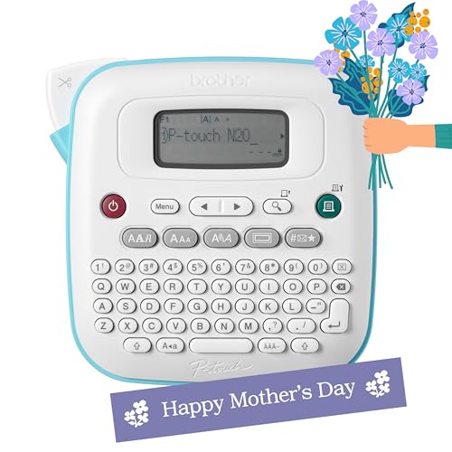 Brother P-Touch PT-N20 Personal Desktop Label Maker, Portable, Handheld and Prints, P-Touch Btag ~½” (12mm) Wide Color Personalized Label Tapes