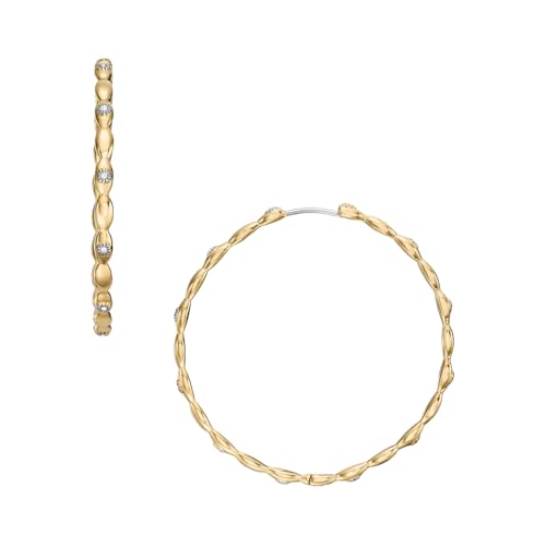 🔥 STARKER PREIS (-60%) Fossil Damen Goldfarbener Edelstahl mit Ringverschluss Ohrringe