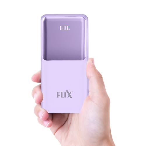 FLiX UltraCharge P115 10000mAh 22.5W QC Power Delivery PPS Power Bank, Tripple Output, Dual Input Type C & B, Percentage LED Indicator, Compatible iPh