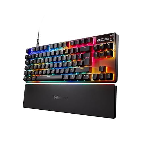 (-20%) SteelSeries APEX PRO TKL Gen-3-Gaming-Tastatur – OmniPoint 3.0 analoge magnetische Schalter, QuickSet-Auto-Presets (Schnellabzug, Schnellantipp/SOCD, Schutzmodus), OLED, RGB, PBT, USB-C, French AZERTY