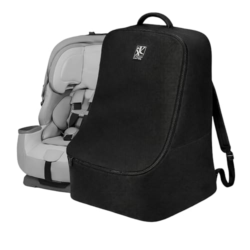 J.L. Childress Padded Backpack Car Seat Bag - Travel Bag for Airplane, Fits Most Baby & Infant Car Seats, Boosters, & Carriers, Airport Accessories for Gate Check or Baggage Check - Ultimate, Black