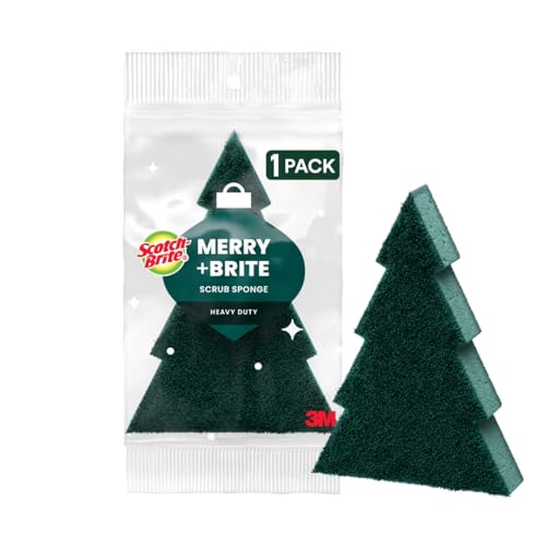 Scotch-Brite Modern Merry Tree Shape Scrub Sponge 1 Pack