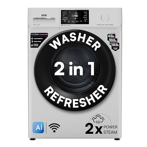 IFB 7 Kg 5 Star, DeepClean® Technology, AI Powered, WiFi, Fully Automatic Front Load Washing Machine (SERENA GXN 7012 CMS, PowerSteam®, 9 Swirl, Steam